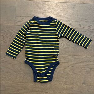 Old navy boys striped cotton long sleeve onesie 18-24M NWT
